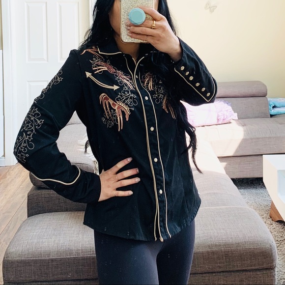 ๐ VINTAGE WESTERN SNAP CLOSURE BUTTON SHIRT - Picture 3 of 8